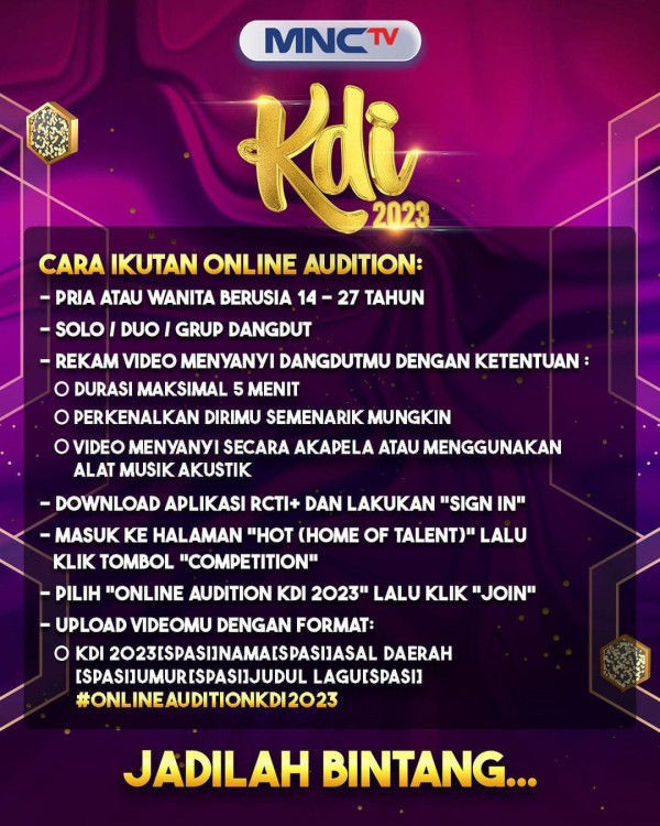 Bersiaplah Menjadi Bintang Dangdut Masa Depan, KDI 2023 Menggelar Audisi Online