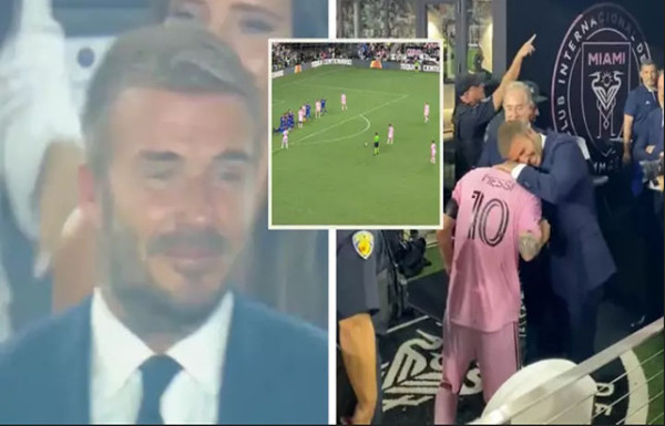 Mengharukan! David Beckham Menangis saat Lionel Messi Cetak Gol Penentu Inter Miami