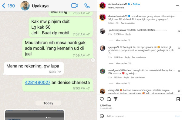 Pinjam Uang Rp50 Juta ke Uya Kuya, Denise Chariesta Merasa Terhina Diberi Rp5 Juta
