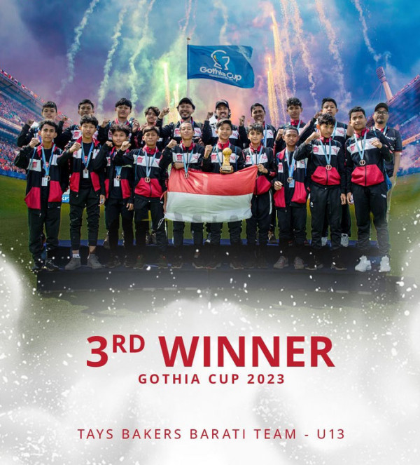 Tim Tays Bakers Barati U-12 dan U-13 Juara 3 Gothia Cup 2023