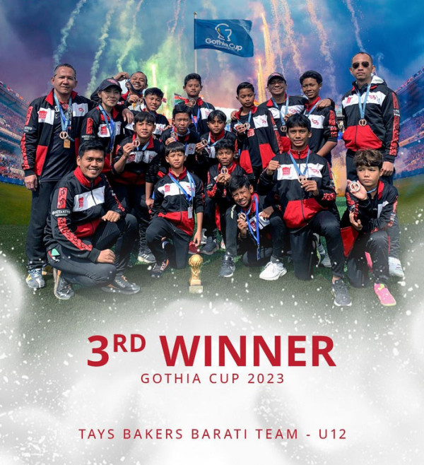 Tim Tays Bakers Barati U-12 dan U-13 Juara 3 Gothia Cup 2023