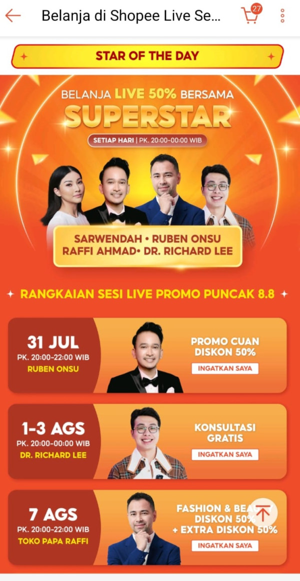 Giliran Ruben Onsu Gabung Live Streaming di Shopee Live, Ikuti Kesuksesan Raffi Ahmad dan dr. Richard Lee