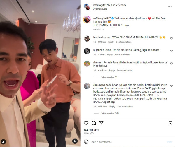 Main ke Andara, Eric Nam Beri Raffi Ahmad Album Baru
