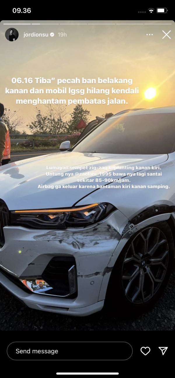 Jordi Onsu Kecelakaan Mobil di Tol Cipali, Alami Pecah Ban hingga Tabrak Pembatas Jalan
