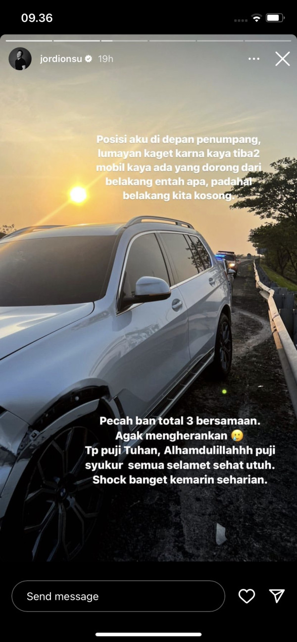Jordi Onsu Kecelakaan Mobil di Tol Cipali, Alami Pecah Ban hingga Tabrak Pembatas Jalan