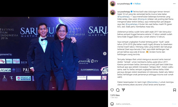 Cerita Ray Sahetapy Sempat Kesulitan Urus Asuransi Kesehatan