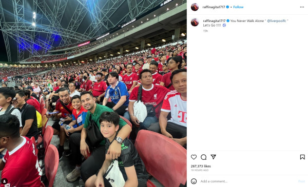 Raffi Ahmad Tepati Janji ke Rafathar Ajak Nonton Liverpool di Singapura
