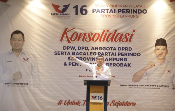 HT Bakar Semangat Pengurus dan Kader Perindo di Lampung untuk Menangkan Pemilu 2024