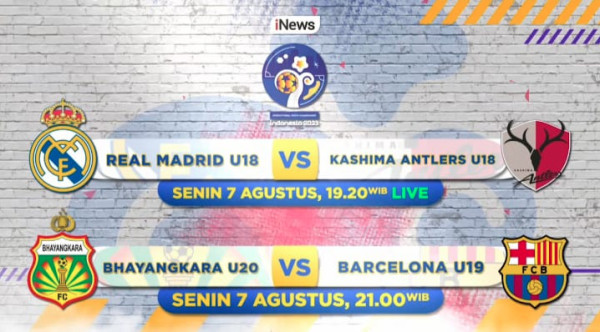 LIVE di iNews! Real Madrid U-18 vs Kashima Antlers U-18 dan Bhayangkara Presisi FC vs FC Barcelona U-19