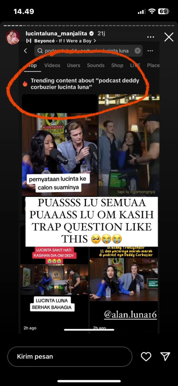 Lucinta Luna Merasa Dijebak Deddy Corbuzier di Podcast: Puas Lo Om!