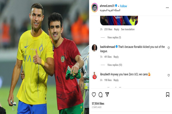 Instagram Pemain Al Shorta Digeruduk usai Pamer Foto Selfie dengan Cristiano Ronaldo