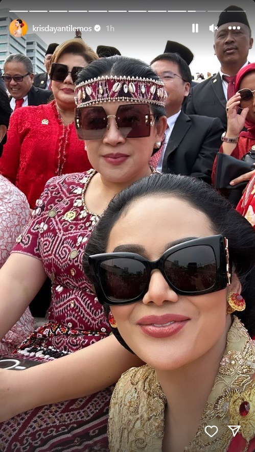 Potret Selfie Krisdayanti dan Puan Maharani di Sidang Tahunan MPR 2023, Kompak Berkacamata