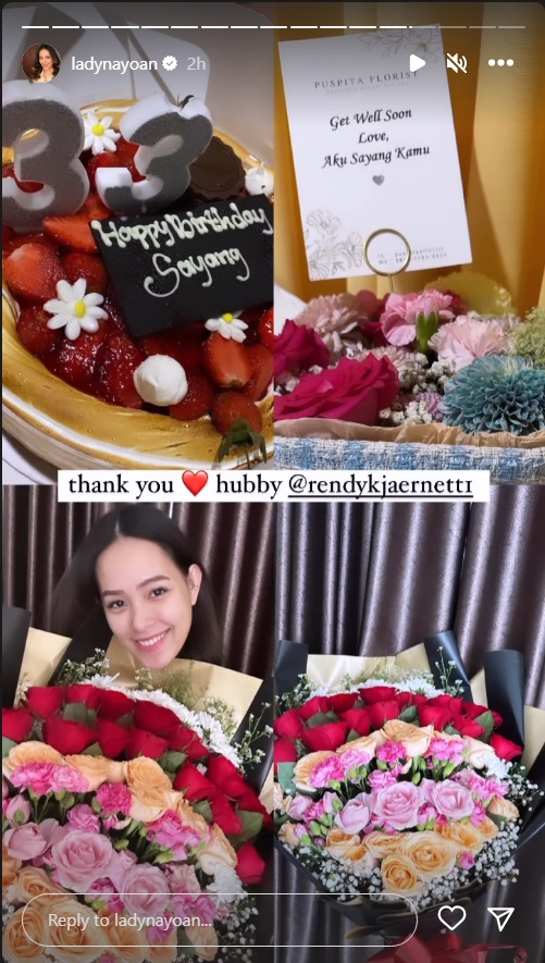 Damai dengan Rendy Kjaernett, Lady Nayoan Pamer Kado Ultah: Thank You Hubby