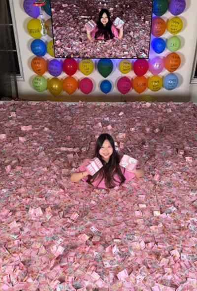 Sisca Kohl Ngidam Berenang di Kolam Uang Rp100 Ribu, Netizen: Astaga! Orang Kaya Beda
