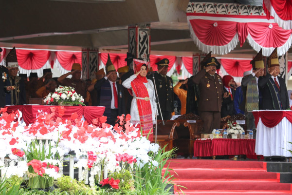 Paskibraka di Pematang Siantar Tetap Tegap Melangkah Meski Lapangan Upacara Becek