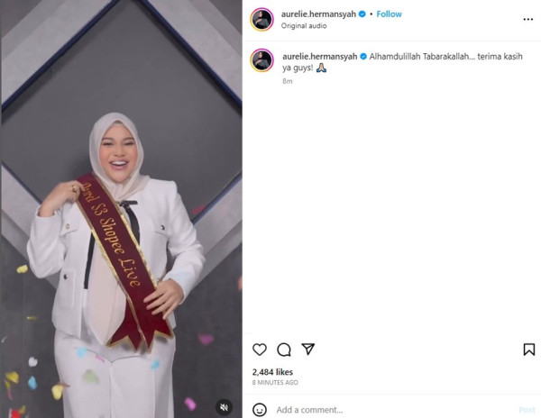 Perdana Live Streaming di Shopee Live, Aurel Hermansyah Langsung DiBanjiri Lebih dari 3.000 Pesanan