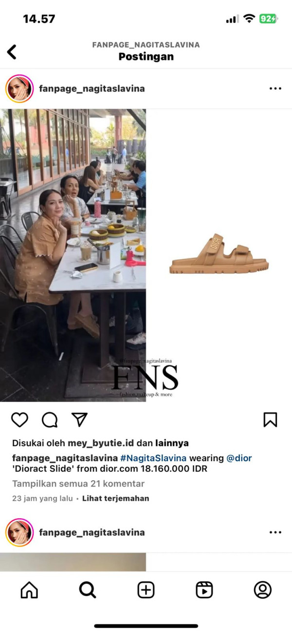 Nagita Slavina Pakai Sandal Dior Rp18 Juta, Netizen: Seharga Motor