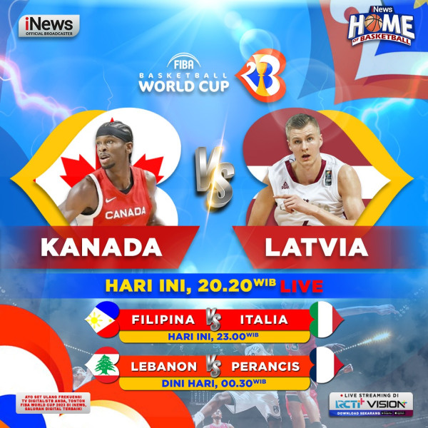 Lebanon dan Prancis Bersaing di FIBA World Cup 2023: Hari ini, LIVE di iNews, Home of Basketball