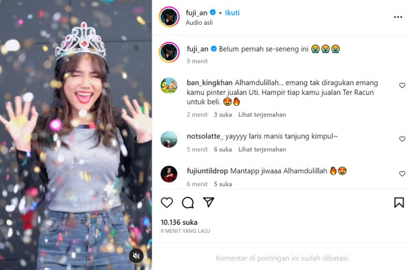 Waw, Fuji Raih Banyak Cuan di Sesi Shopee Live Perdananya yang Berhasil Menjual Lebih dari 3 Ribu Produk