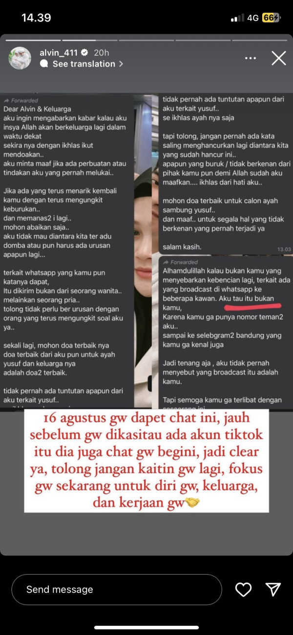 Larissa Chou Percaya Bukan Alvin Faiz yang Sebarkan Hoaks Tentangnya: Aku Tahu Itu Bukan Kamu