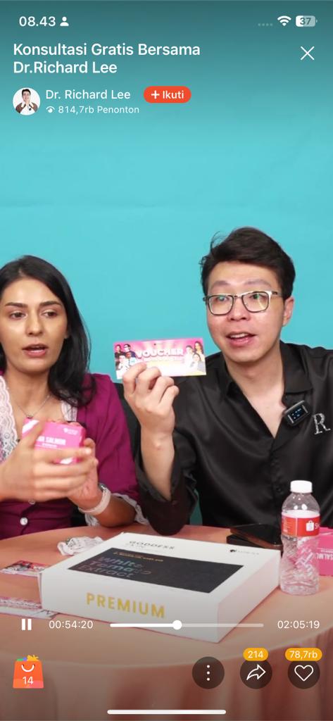 Kembali Pecahkan Rekor di Shopee Live, dr. Richard Lee Tembus Omset 5.5 Miliar dalam 1.5 Jam
