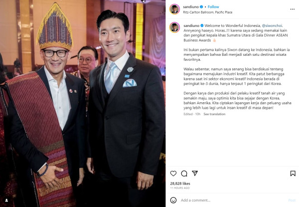 Bertemu Siwon di KTT ASEAN 2023, Sandiaga Uno Diskusi soal Industri Kreatif Indonesia