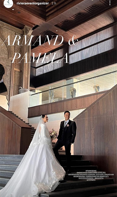 Foto-Foto Pernikahan Pamela Bowie dan Armand Gunawan di Bali
