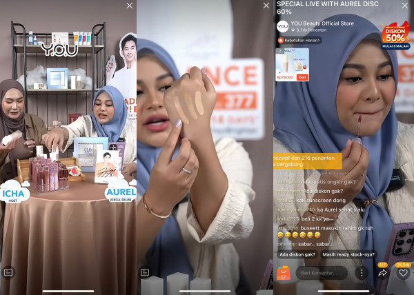 Sesi Live Streaming Shopee Live YOU x Aurel Hermansyah Dibanjiri Lebih dari 15.000 Pesanan!