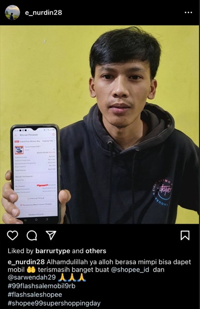 Pemuda Tasikmalaya Bawa Pulang Avanza Seharga Rp9 Ribu Saja dari Live Streaming Flash Sale di Shopee Live!