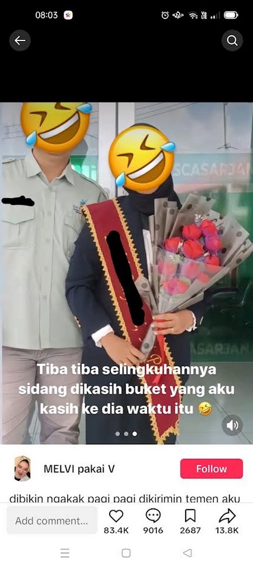 Viral Seorang Pria Dapat Bunga dari sang Pacar, Diberikan ke Selingkuhan