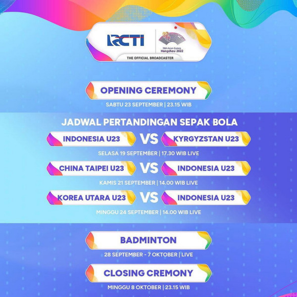 Dukung dan Saksikan Laga Atlet Indonesia di 19th Asian Games Hangzhou Hanya di RCTI, MNCTV & iNews!