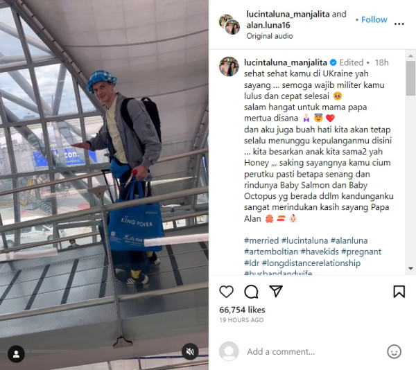 Lucinta Luna Nangis Ditinggal Alan Pulang ke Ukraina untuk Wajib Militer: Salam Mertua di Sana