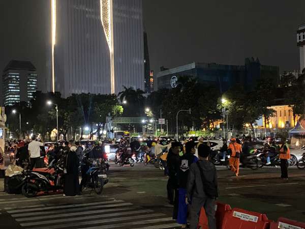 Demo Bela Rempang di Patung Kuda Selesai, Pasukan Oranye Datang