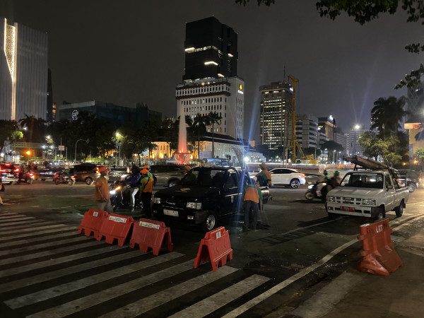Demo Bela Rempang di Patung Kuda Selesai, Pasukan Oranye Datang
