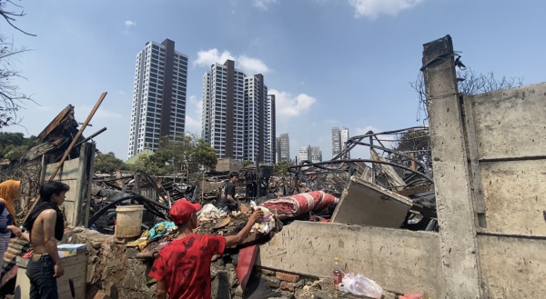 Penampakan Sisa Kebakaran di Kebayoran Lama yang Menghanguskan 124 Bangunan