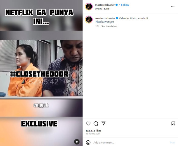 Jessica Wongso Tolak Satu Sel dengan Tahanan Lain, Pilih Tinggal di Ruangan Kecil