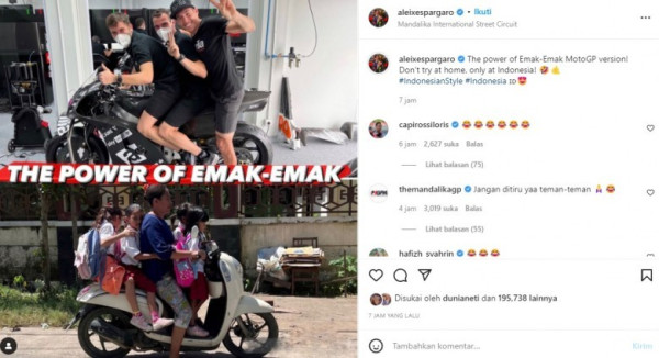 Pakai Aprilia SRGT, Pembalap MotoGP Praktikkan Power of Emak-emak Indonesia