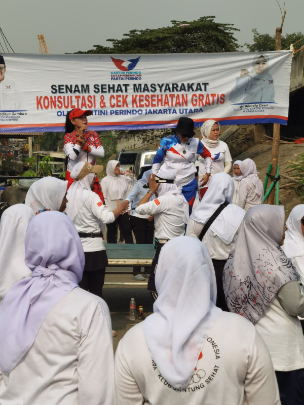 Kemeriahan Acara Kartini Perindo Jakut di Kampung Nelayan, Senam Pagi dan Pengobatan Gratis