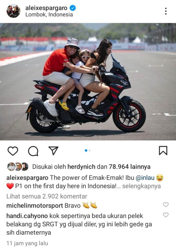Pakai Aprilia SRGT, Pembalap MotoGP Praktikkan Power of Emak-emak Indonesia