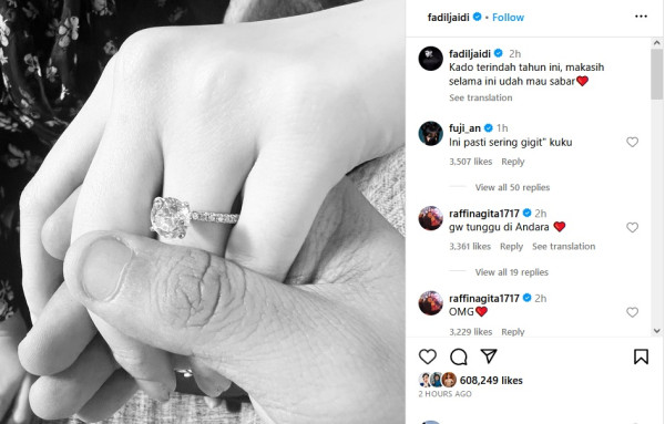 Fadil Jaidi Pamer Foto Pegang Tangan Wanita dengan Cincin di Jari Manis, Raffi Ahmad: Gue Tunggu di Andara