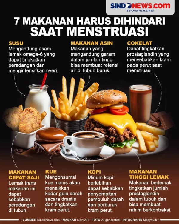 5 Makanan Ini Bisa Menyebabkan Menstruasi Terlambat dan Tidak Teratur