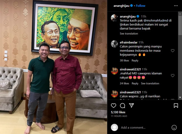 Anang Hermansyah Puji Mahfud MD sebagai Sosok yang Damai
