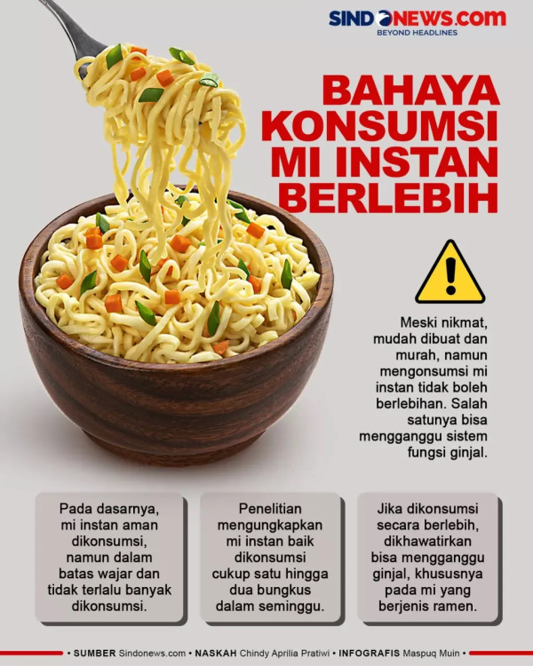 Cara Makan Mi Instan yang Sehat, Jangan Lebih 2 Kali dalam Sebulan