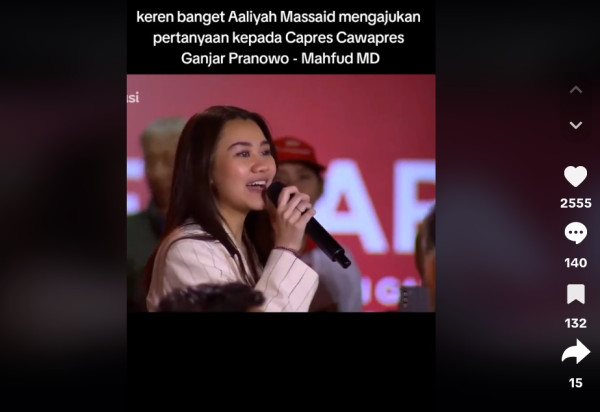 Aaliyah Massaid Tanya soal Isu Kesehatan Mental pada Ganjar Pranowo, Netizen Terkagum-kagum