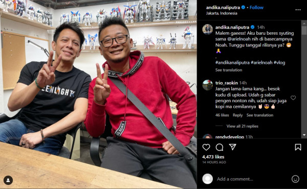 Andika Pamer Foto Bareng Ariel NOAH usai Heboh Kisruh Peterpan