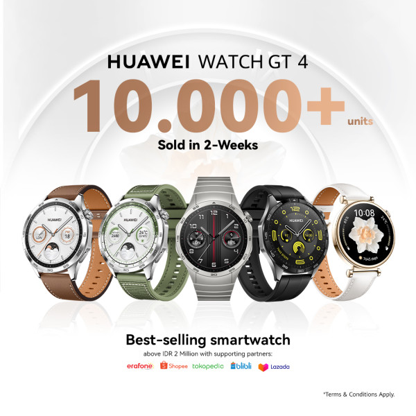 Terjual Lebih dari 10.000 Unit dalam 2 Minggu, HUAWEI WATCH GT 4 Jadi Smartwatch Stylish Paling Populer di Indonesia