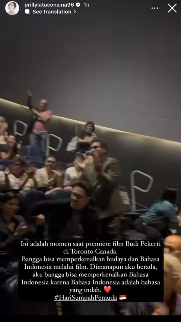 Hari Sumpah Pemuda, Prilly Latuconsina Bangga Perkenalkan Budaya dan Bahasa Indonesia di Internasional