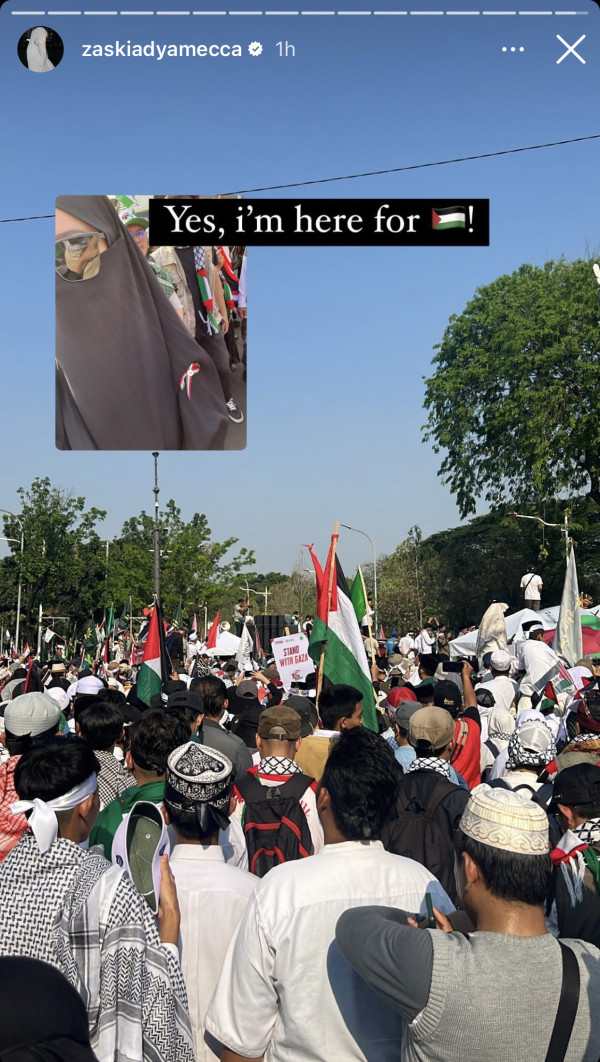 Bela Palestina, Zaskia Adya Mecca Turun ke Jalan Beri Dukungan