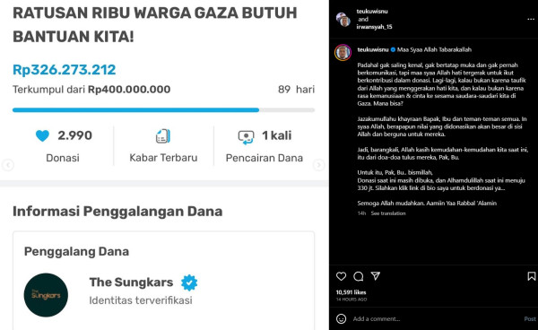 Teuku Wisnu Galang Dana untuk Bantu Palestina, Berhasil Kumpulkan Rp326 Juta