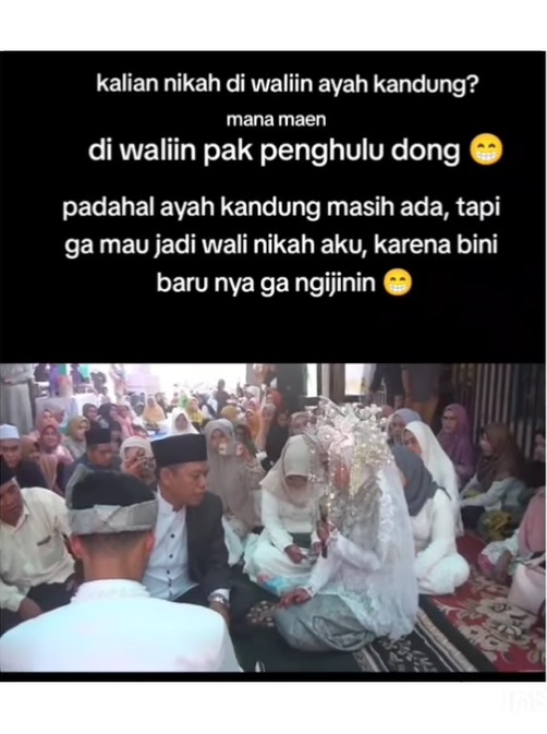 Viral! Pengantin Wanita Dinikahkan Wali Hakim Gegara Ayah Dilarang Datang oleh Istri Barunya